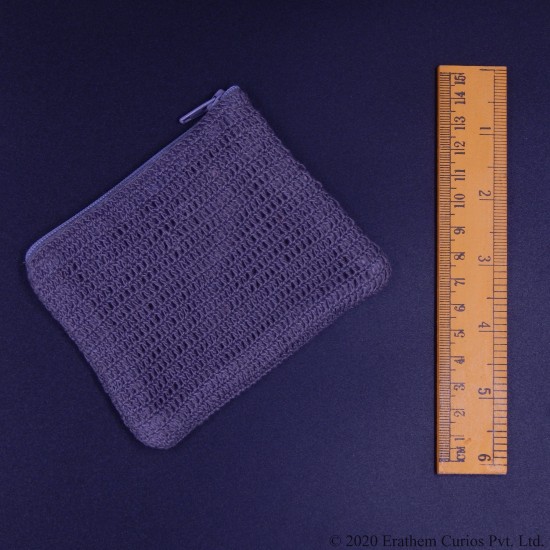 Cotton Crochet Mini Wallet With Zipper