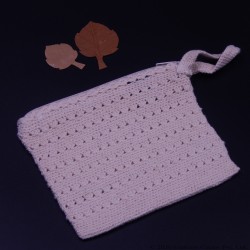 Crochet Cotton Mini Wallet With Zipper Crochet Cotton Mini Wallet With Zipper