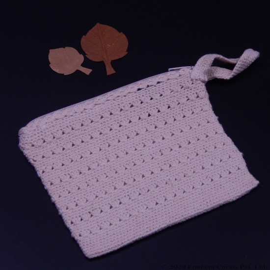 Crochet Cotton Mini Wallet With Zipper