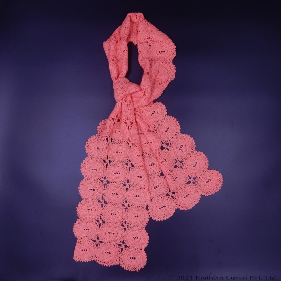 Coral Crochet Cotton Scarf/Stole