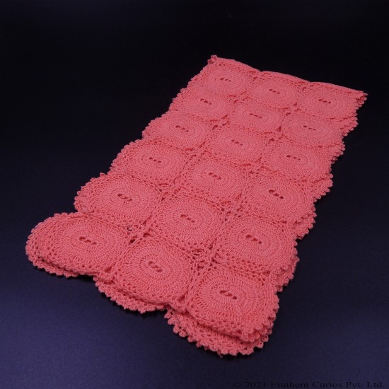 Coral Crochet Cotton Scarf/Stole