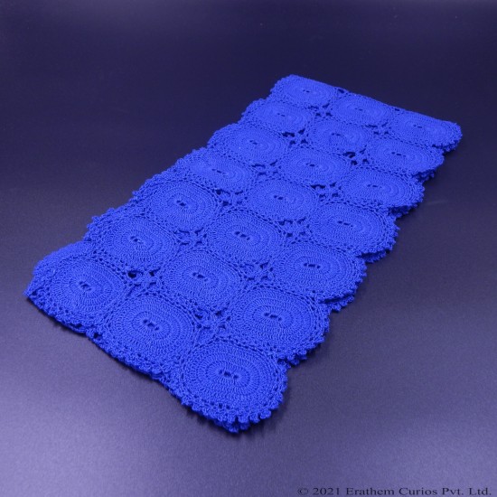 Crochet Blue Cotton Scarf/Stole