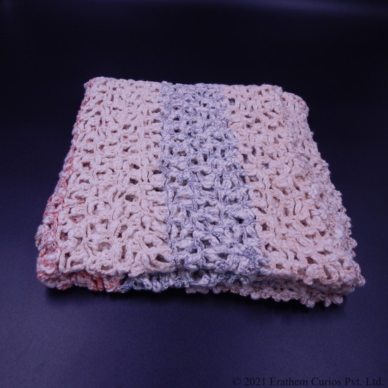 Crochet Off White Cotton Stole/Scarf for Women