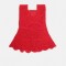 Cotton Crochet Sleeveless Red Frock 21 Inches