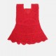 Cotton Crochet Sleeveless Red Frock