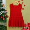 Cotton Crochet Sleeveless Red Frock 22 Inches