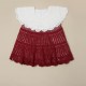 Maroon Crochet Cotton Cap Frock