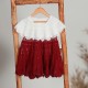 Maroon Crochet Cotton Cap Frock