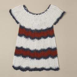 Brown Cotton Crochet Cap Frock  Brown Cotton Crochet Cap Frock
