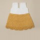 Cotton Crochet Sleeveless White and Yellow 19 Inches Frock