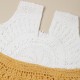 Cotton Crochet Sleeveless White and Yellow 19 Inches Frock