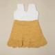 Cotton Crochet Sleeveless White and Yellow 21 Inches Frock