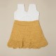 Cotton Crochet Sleeveless White and Yellow 22 Inches Frock