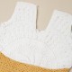 Cotton Crochet Sleeveless White and Yellow 23 Inches Frock