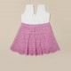 Cotton Crochet Sleeveless White and Pink 21 Inches Frock