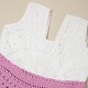 Cotton Crochet Sleeveless White and Pink 21 Inches Frock