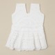 Cotton Crochet Sleeveless White 19 Inches Frock