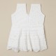 Cotton Crochet Sleeveless White 19 Inches Frock