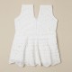 Cotton Crochet Sleeveless White 16 Inches Frock