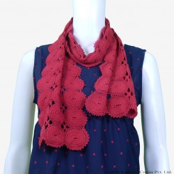 Crochet Maroon Cotton Scarf/Stole Crochet Maroon Cotton Scarf/Stole