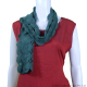 Green Cotton Crochet Scarf/Stole