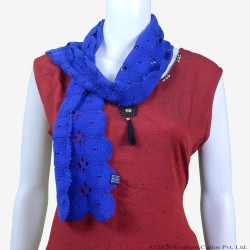 Crochet Blue Cotton Scarf/Stole Crochet Blue Cotton Scarf/Stole