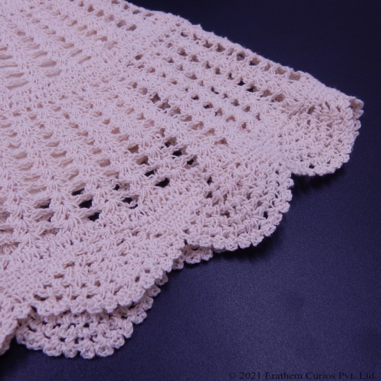 Ivory Crochet Cotton Skirt For Kids