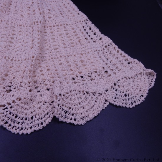 Ivory Crochet Cotton Skirt 16 Inches For Kids