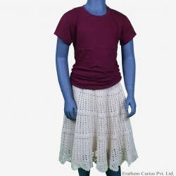 Ivory Crochet Cotton Skirt 20 Inches For Kids Ivory Crochet Cotton Skirt 20 Inches For Kids