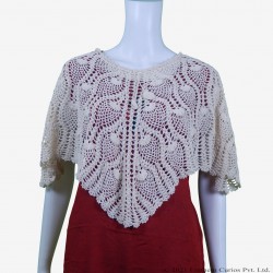 Ivory Crochet Cotton Cape Coat/Poncho For Girls Ivory Crochet Cotton Cape Coat/Poncho For Girls