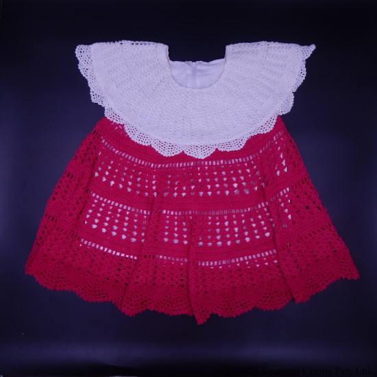 Pink Crochet Cotton Cap Frock