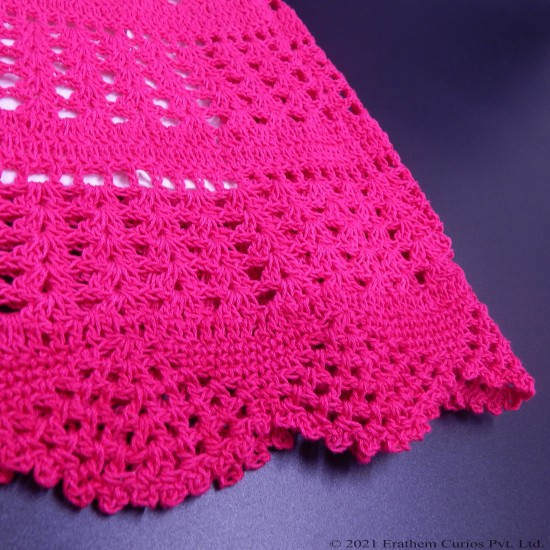 Pink Crochet Cotton Cap Frock