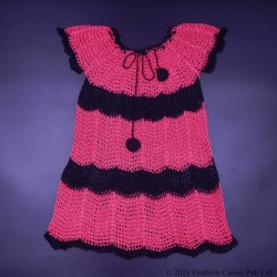 Red and Black Crochet Silk Thread Cap Frock Red and Black Crochet Silk Thread Cap Frock