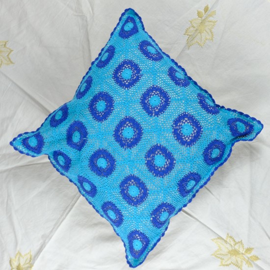 Cushion Cover Granny Square with Flower-17