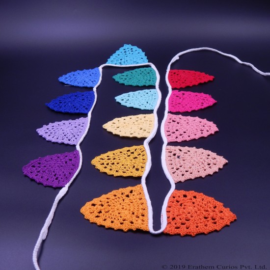 Cotton Handcrafted Crochet Bunting Garlands Decorator/Toran For Wedding / Party / Festivals