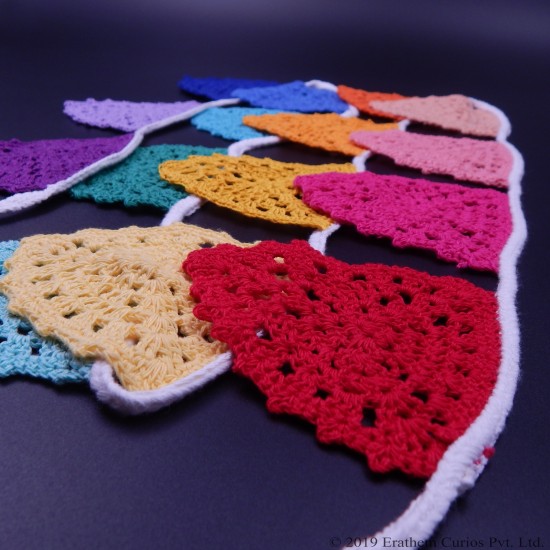 Cotton Handcrafted Crochet Bunting Garlands Decorator/Toran For Wedding / Party / Festivals