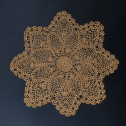 Yellow Crochet Star Doily/Table Mat 8 Inches