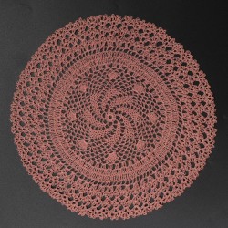 Coral Crochet Round Doily/Table Mat 8 Inches