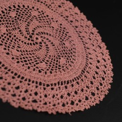 Coral Crochet Round Doily/Table Mat 8 Inches