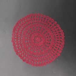 Maroon Crochet Round Doily/Table Mat 8 Inches
