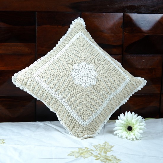 Cushion Cover Ivory & White