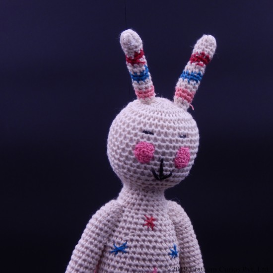 Ivory Colour Crochet Cotton Bunny Soft Toy