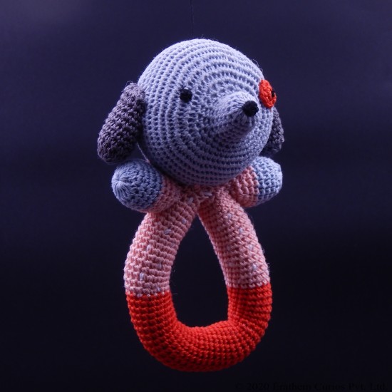 Doggy Cotton Crochet Rattle Soft Toy