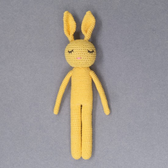 Cotton Crochet Yellow Long Rabbit Soft Toy