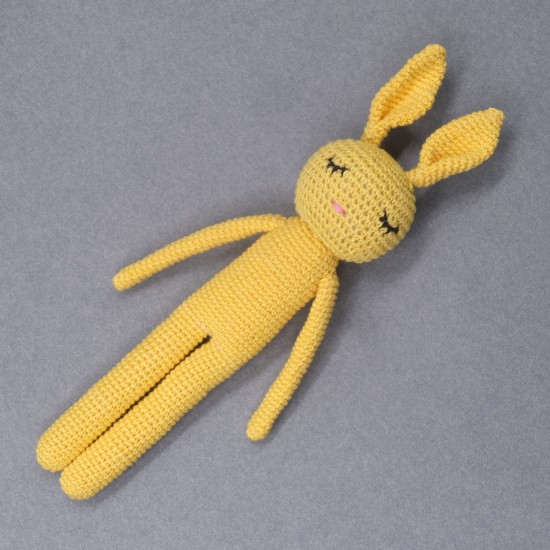 Cotton Crochet Yellow Long Rabbit Soft Toy