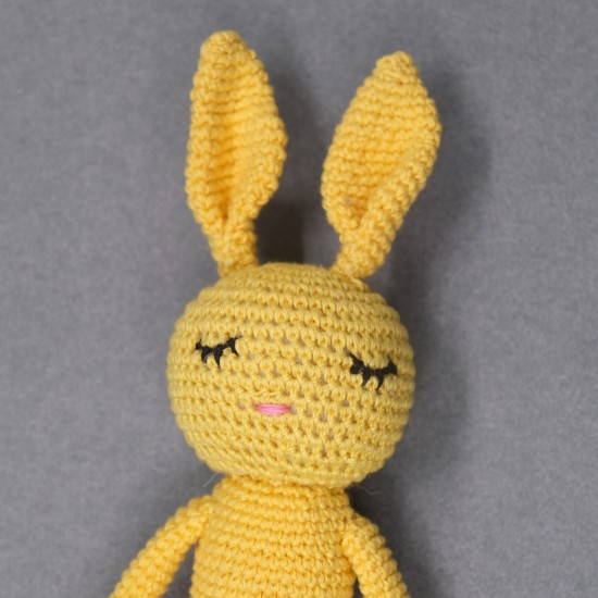 Cotton Crochet Yellow Long Rabbit Soft Toy