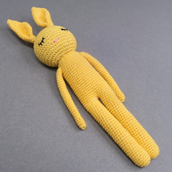 Cotton Crochet Yellow Long Rabbit Soft Toy