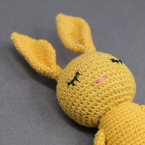 Cotton Crochet Yellow Long Rabbit Soft Toy