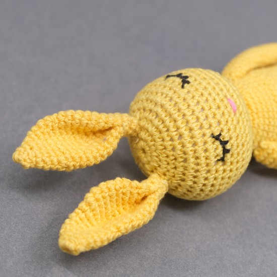 Cotton Crochet Yellow Long Rabbit Soft Toy