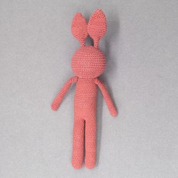  Cotton  Crochet Maroon Long Rabbit Soft Toy 